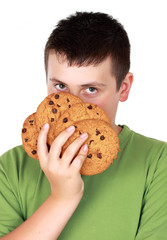 teen boy with cookies