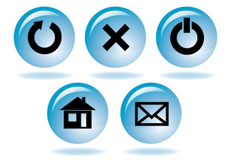 multimedia navigation icon set