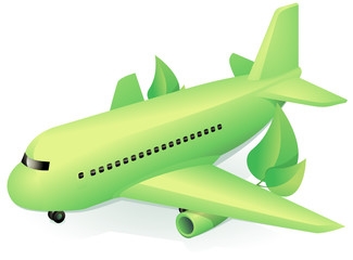 Avion vert écologique (reflet)