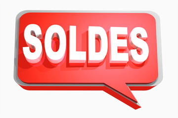 Bulle Soldes Rouge 3D