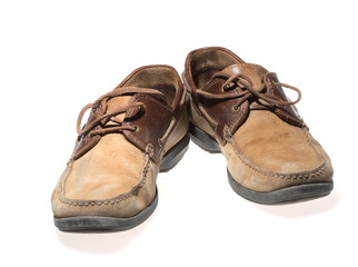 Pair of old brown shoes