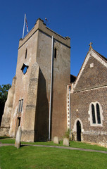Fototapeta na wymiar Wieża kościoła Najświętszej Marii Panny, Selbourne, Hampshire