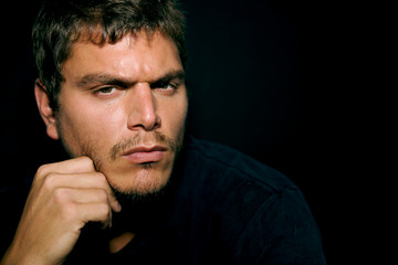 Fototapeta premium Attractive Serious Young Man