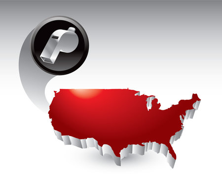 Whistle united states red icon