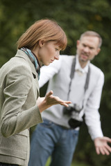 frustrated photographer and unhappy model