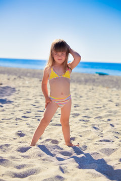 Funny girl on a beach