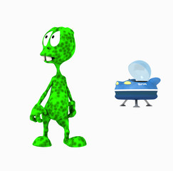 alien and space ship