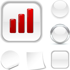 Graph  white icon. Vector illustration