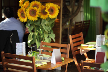 Table setting at a restaurant