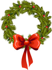Fototapeta na wymiar Christmas pine wreath