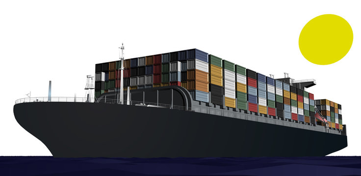 Containerschiff - Perspektive