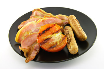 Cooked Breakfast Items on a Plate