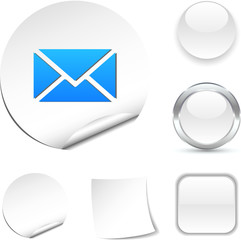 mail  white icon. Vector illustration