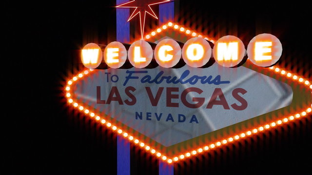 Welcome To Las Vegas Neon Sign at Night Time