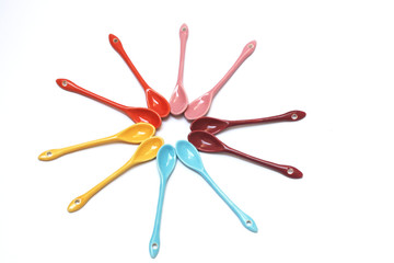 bright colored espresso spoons
