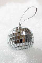 christmas decorations in the snow.