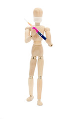 Médecin tenant une seringue contre la grippe