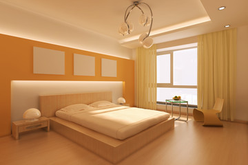 3d rendering interior of a modern bedroom