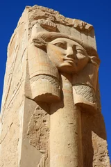 Fototapete Rund La déesse Hathor au temple d'Hatchepsout © David Bleja