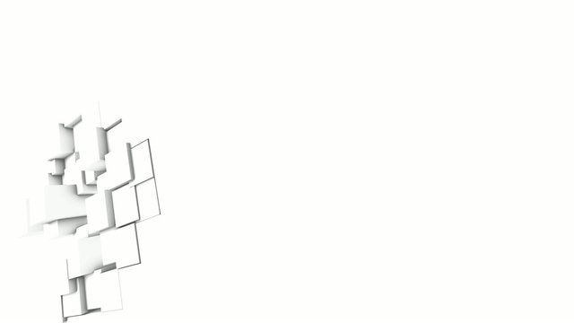 Shifting blocks on white background