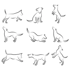 Fotobehang dog drawing set © sabri deniz kizil