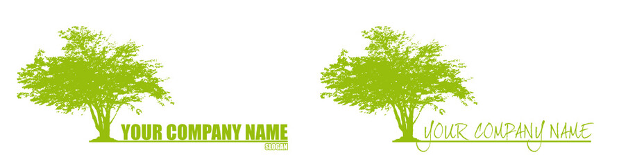Logo Nature avec arbre en silhouette