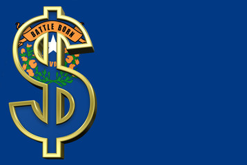 Nevada flag with dollar sign.