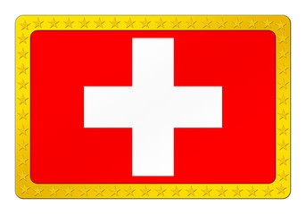 Obraz premium 3D-Button - Schweizer Flagge