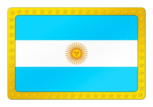 3D-Button - Argentinische Flagge