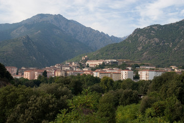 Fototapeta na wymiar Corte, Old capital of independent Corsica, city of Pascal Paoli