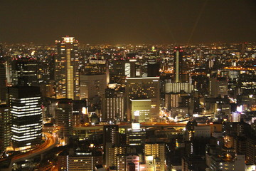 Fototapeta na wymiar Pełna noc w Osace