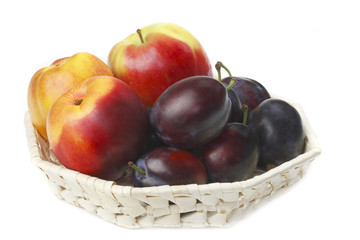 Nectarine,plums and apple