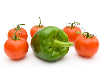 Tomatoes and sweet pepper.