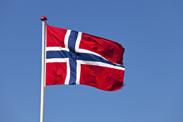 norwegisch Fahne im Wind im Freien