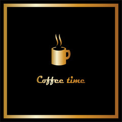 Coffee time vector card, fashion background design