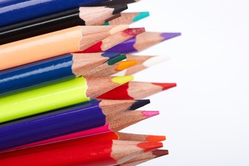 Color pencils  on white background