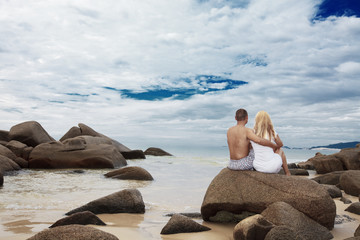 Coupe near the ocean