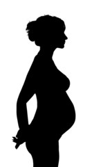 Silhouette of the pregnant woman