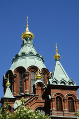 Fototapeta na wymiar cathédrale orthodoxe Uspenski d'helsinki