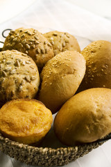 bread rolls close up