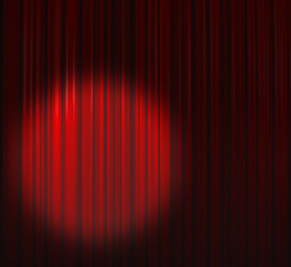 Deep Red Curtain With Spot Bottom Left