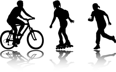 recreation silhouettes - vector