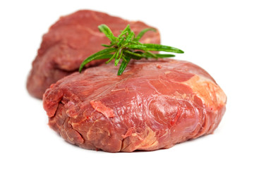 Rinder Filet, roh- freigestellt auf Weiss