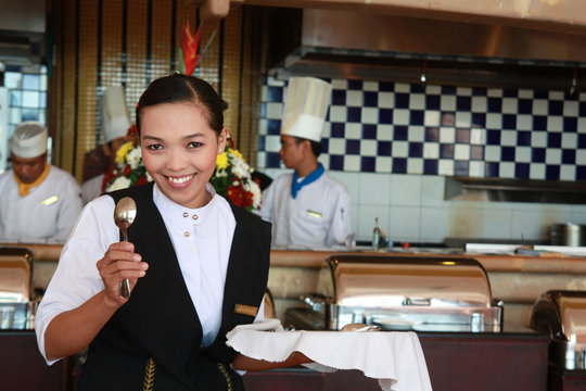 waitress at work