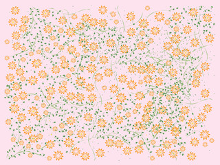 Flowers background on pink