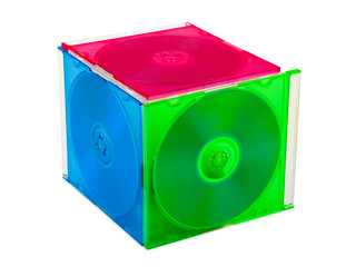 Cube made of computer disks