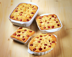 Cherry sponge cakes