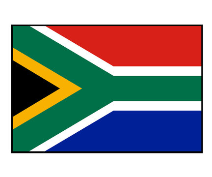 Illustration of South Africa flag, isolated on white background.