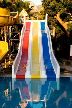 Water slide in aqua park
