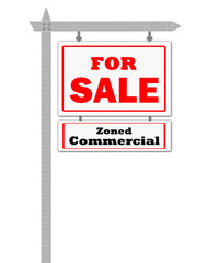 Real Estate For Sale Sign, zoned commercial